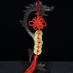 Chinese Knot Feng Shui Car Pendant Gourd and copper coin pendant