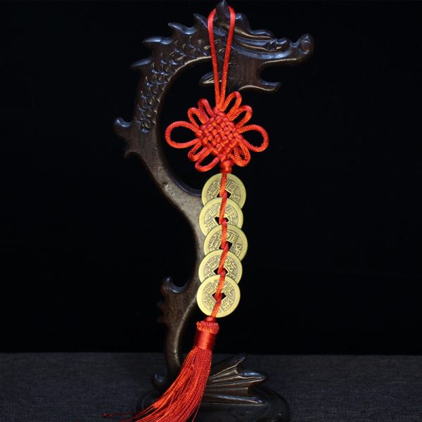 Chinese Knot Feng Shui Car Pendant Gourd and copper coin pendant