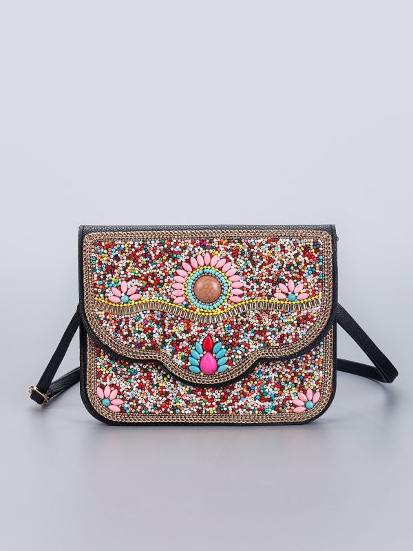 Women's Casual Handbag - Bohemian Style, Horizontal Design with Shoulder Strap - Image 3