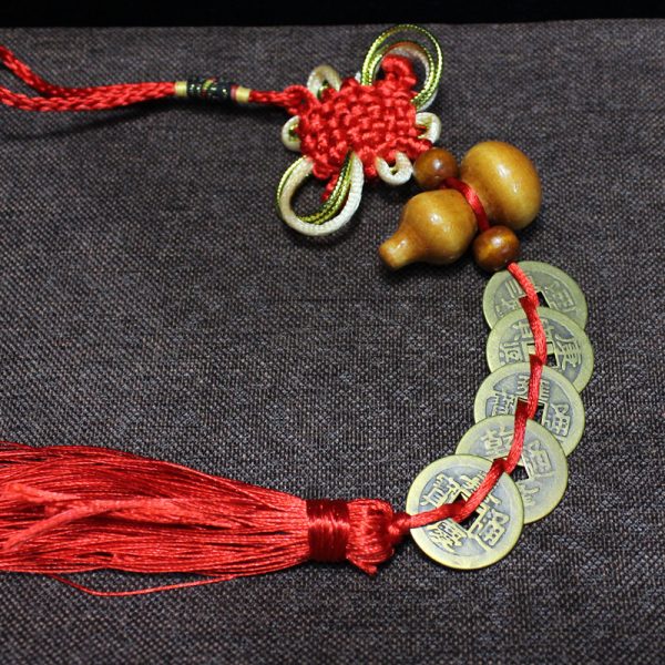 Chinese Knot Feng Shui Car Pendant Gourd and copper coin pendant - Image 2