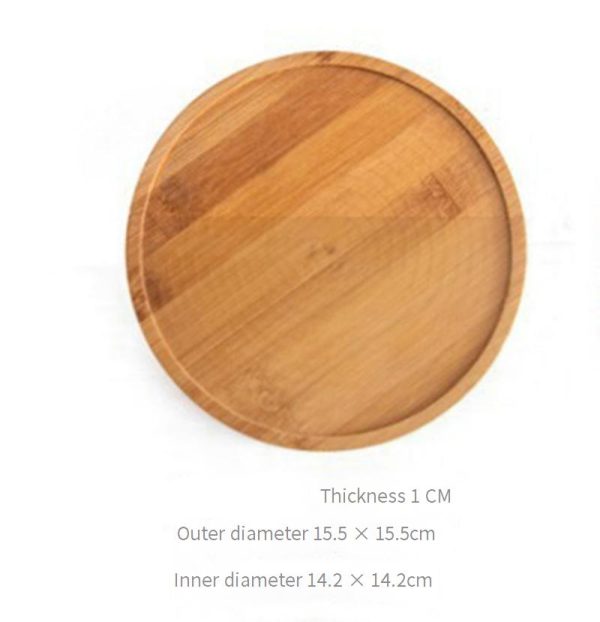 bamboo plant pot tray Handmade eco-friendly  Home decor - Image 9