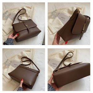 Minimalist Faux Leather Crossbody Bag for Women | Soft PU Shoulder Purse with Adjustable Strap